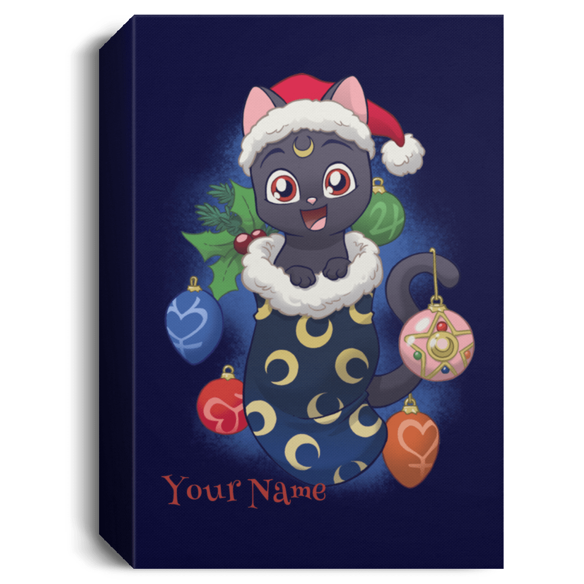 Housewares Navy / 16" x 24" Stocking Stuffer Luna Personalized Portrait Canvas