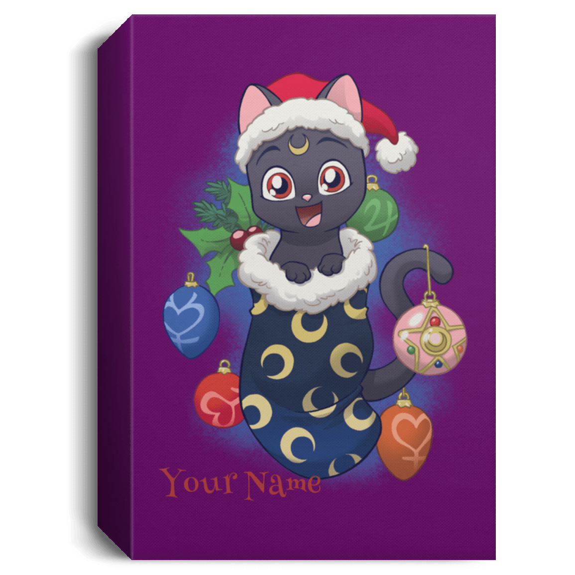 Housewares Purple / 16" x 24" Stocking Stuffer Luna Personalized Portrait Canvas