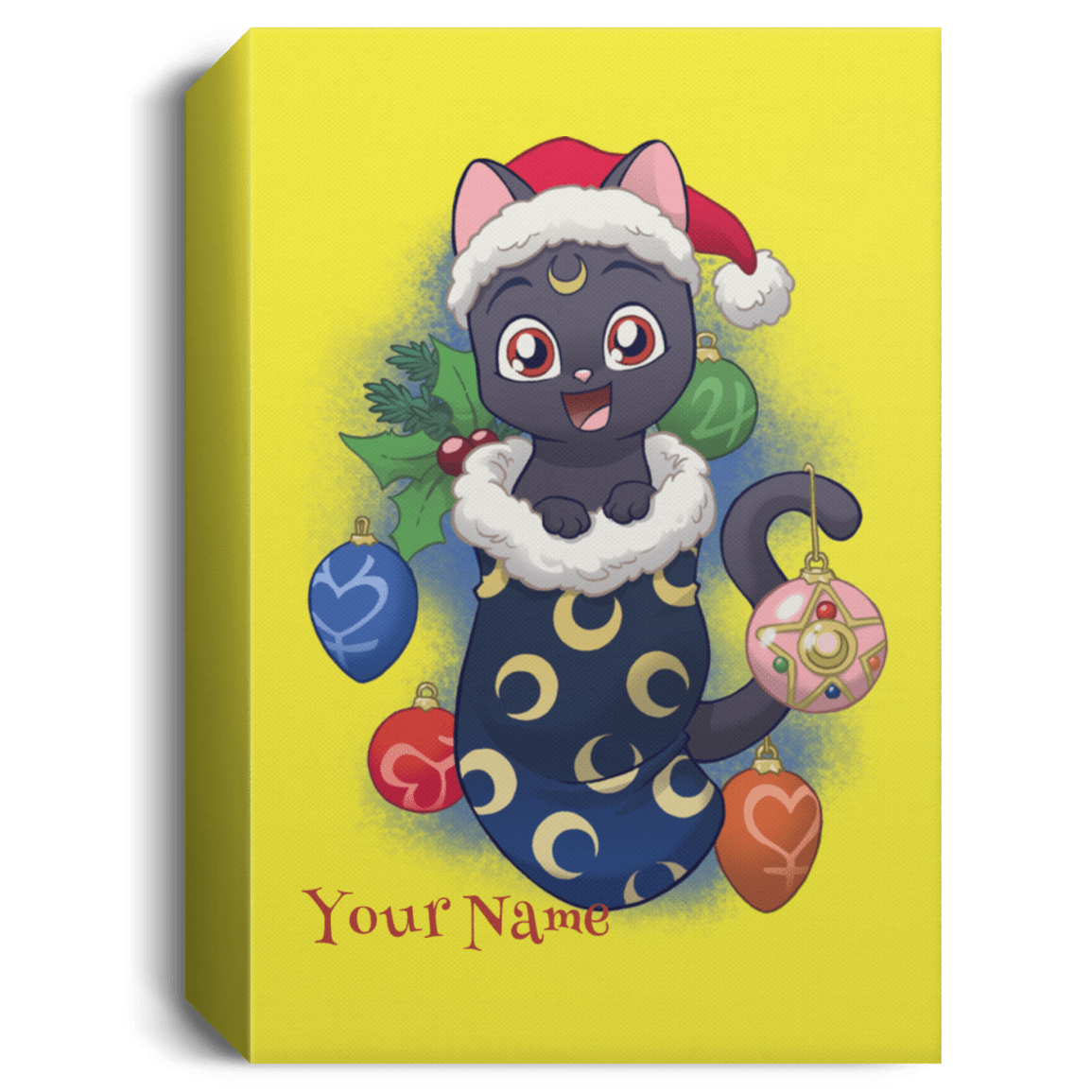 Housewares Yellow / 16" x 24" Stocking Stuffer Luna Personalized Portrait Canvas