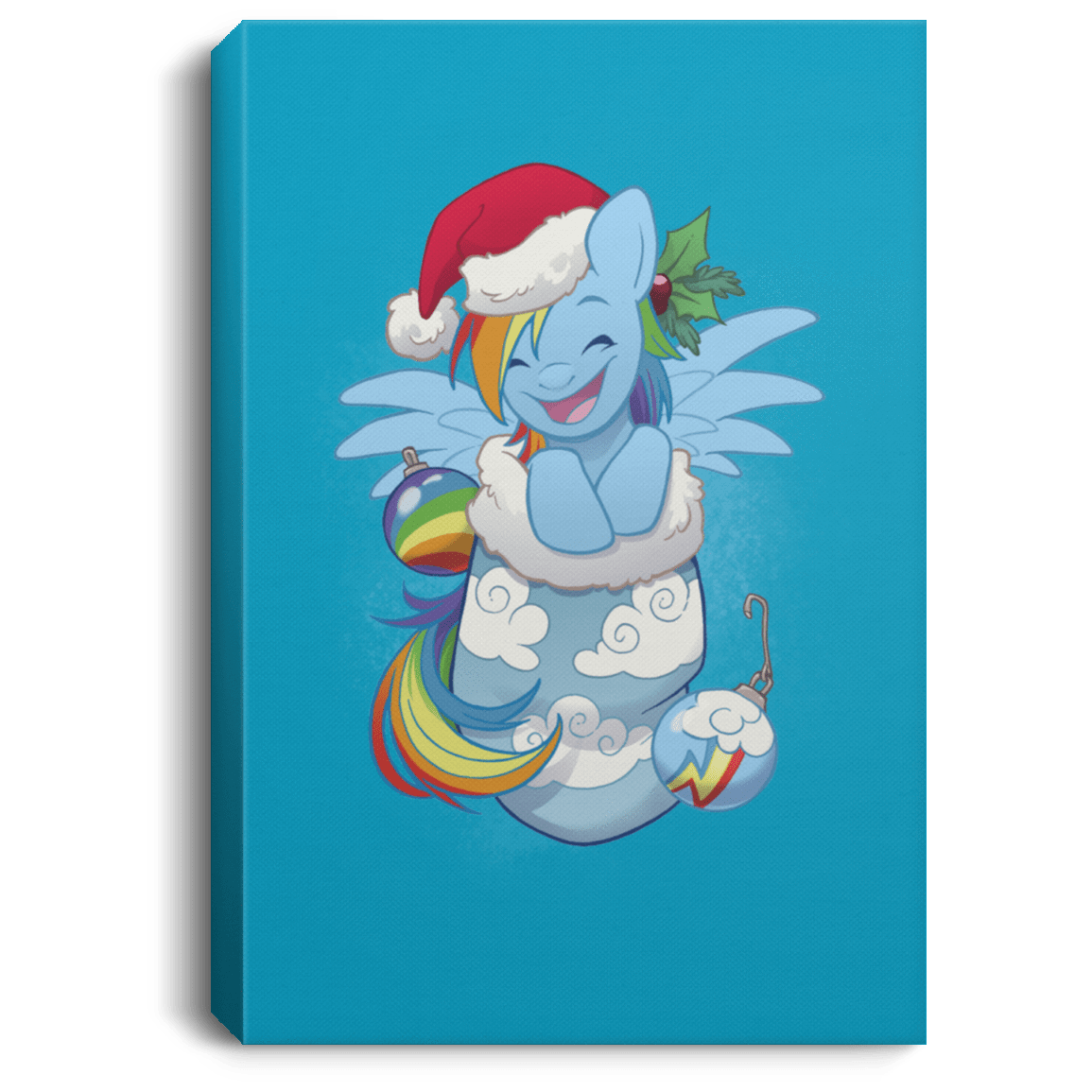 Housewares Turquoise / 8" x 12" Stocking Stuffer Rain Premium Portrait Canvas