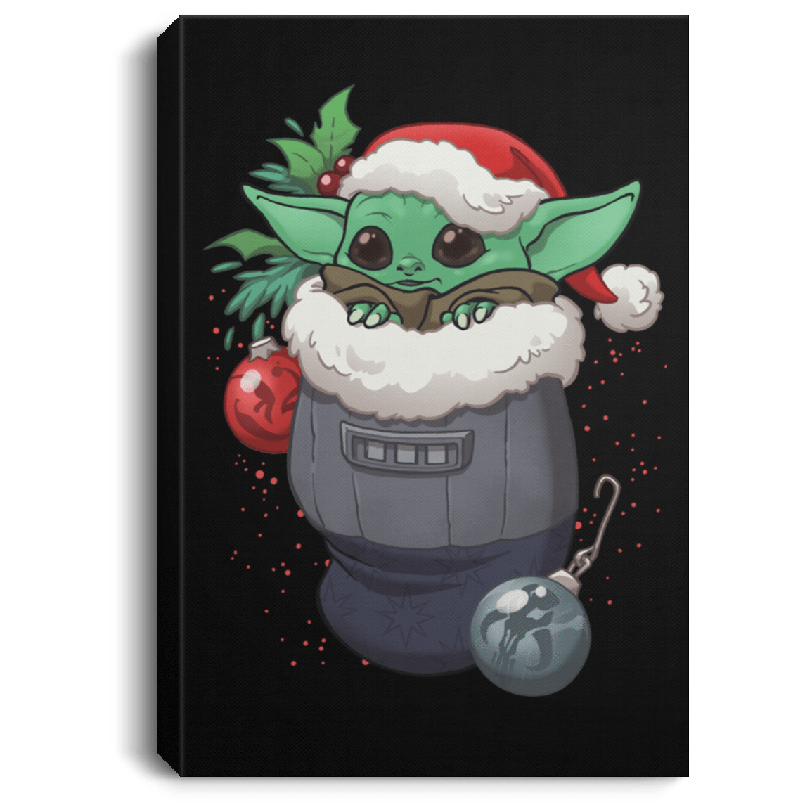 Housewares Black / 8" x 12" Stocking Stuffer Yoda Premium Portrait Canvas