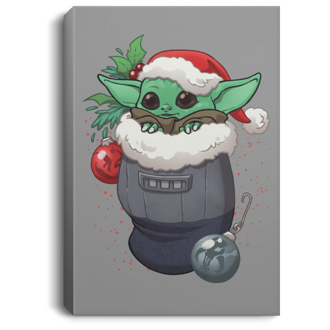 Housewares Gray / 8" x 12" Stocking Stuffer Yoda Premium Portrait Canvas