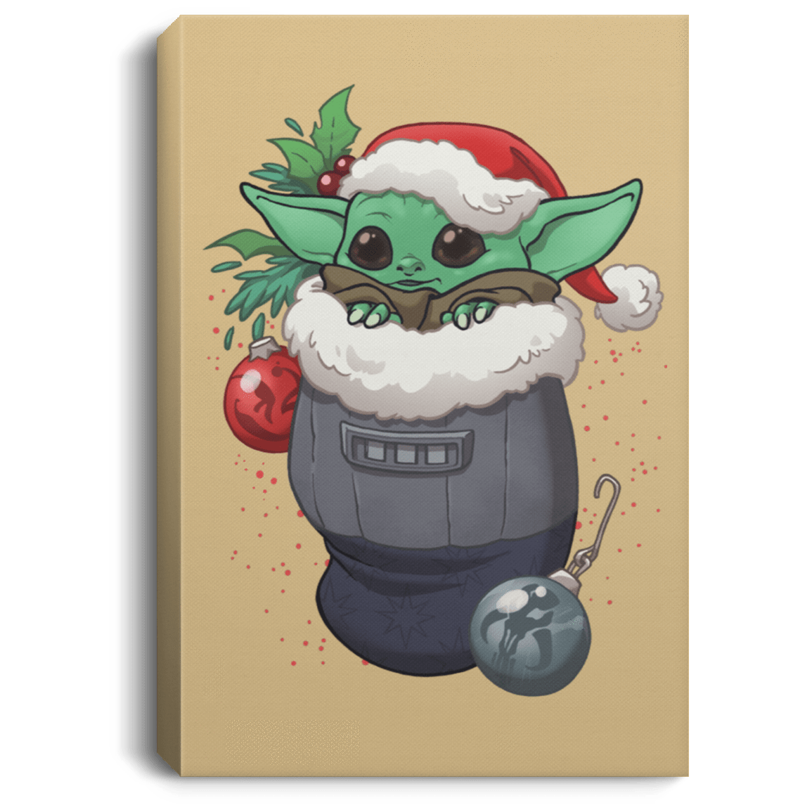 Housewares Tan / 8" x 12" Stocking Stuffer Yoda Premium Portrait Canvas