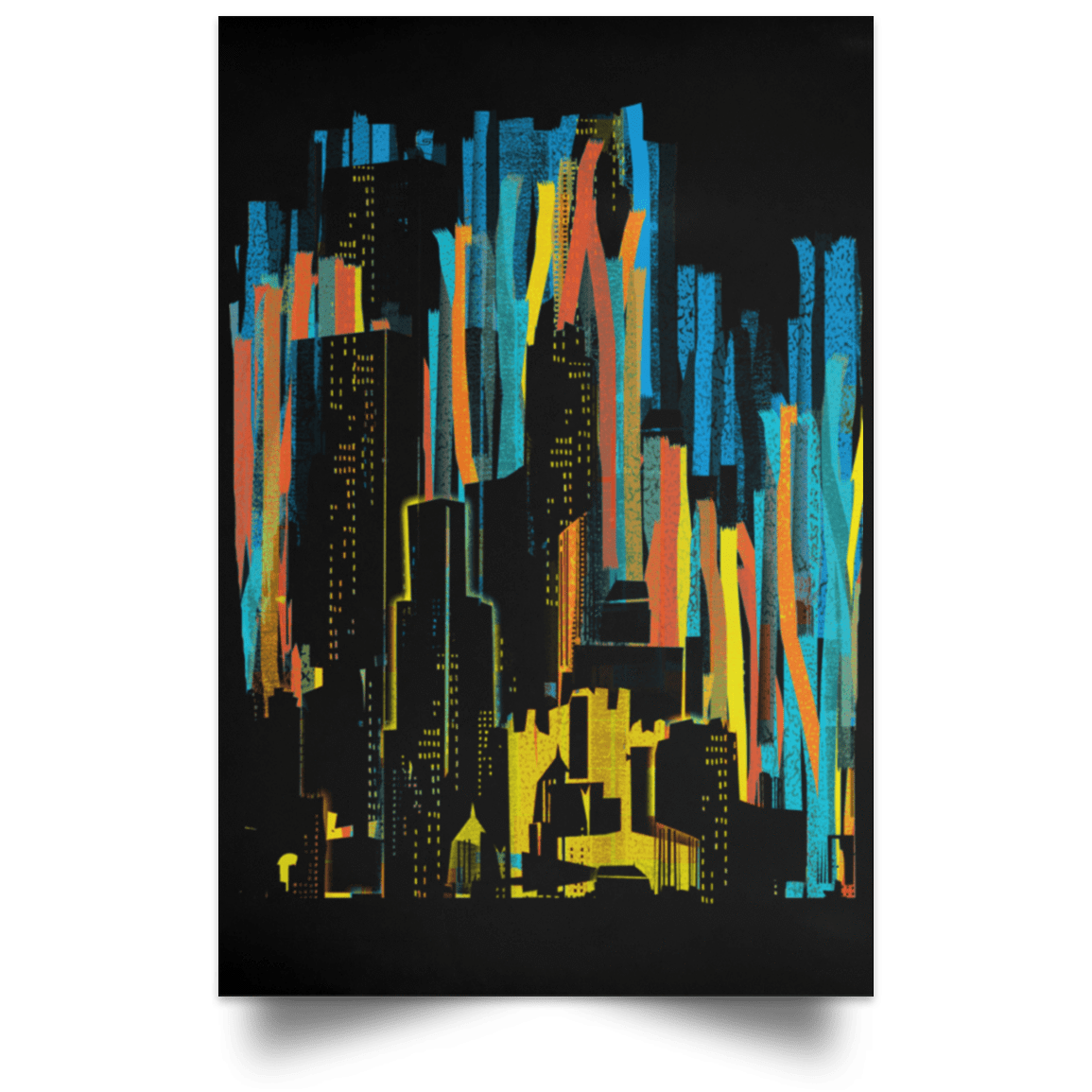 Housewares Black / 12" x 18" Stripey City Portrait Poster