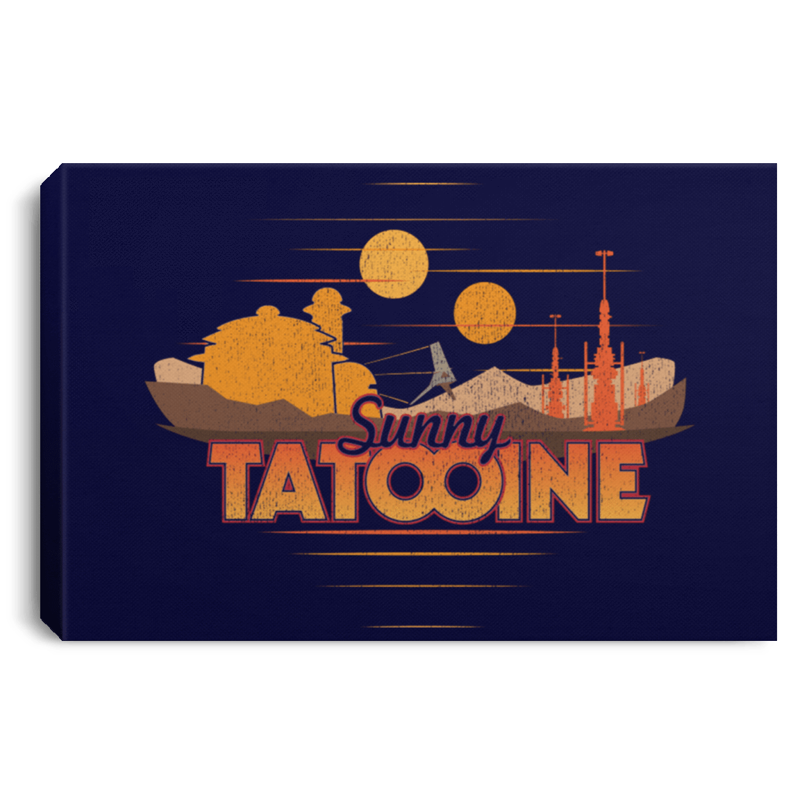 Housewares Navy / 12" x 8" Sunny Tatooine Premium Landscape Canvas