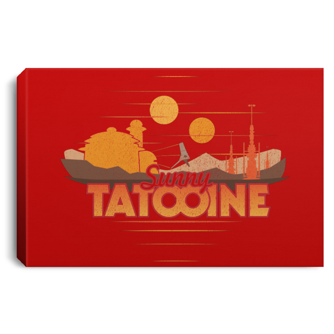 Housewares Red / 12" x 8" Sunny Tatooine Premium Landscape Canvas
