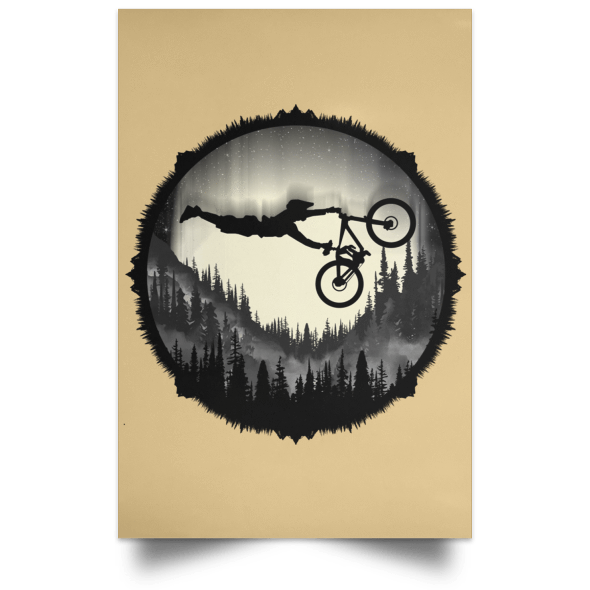 Housewares Tan / 12" x 18" Superman Bike Ride Portrait Poster