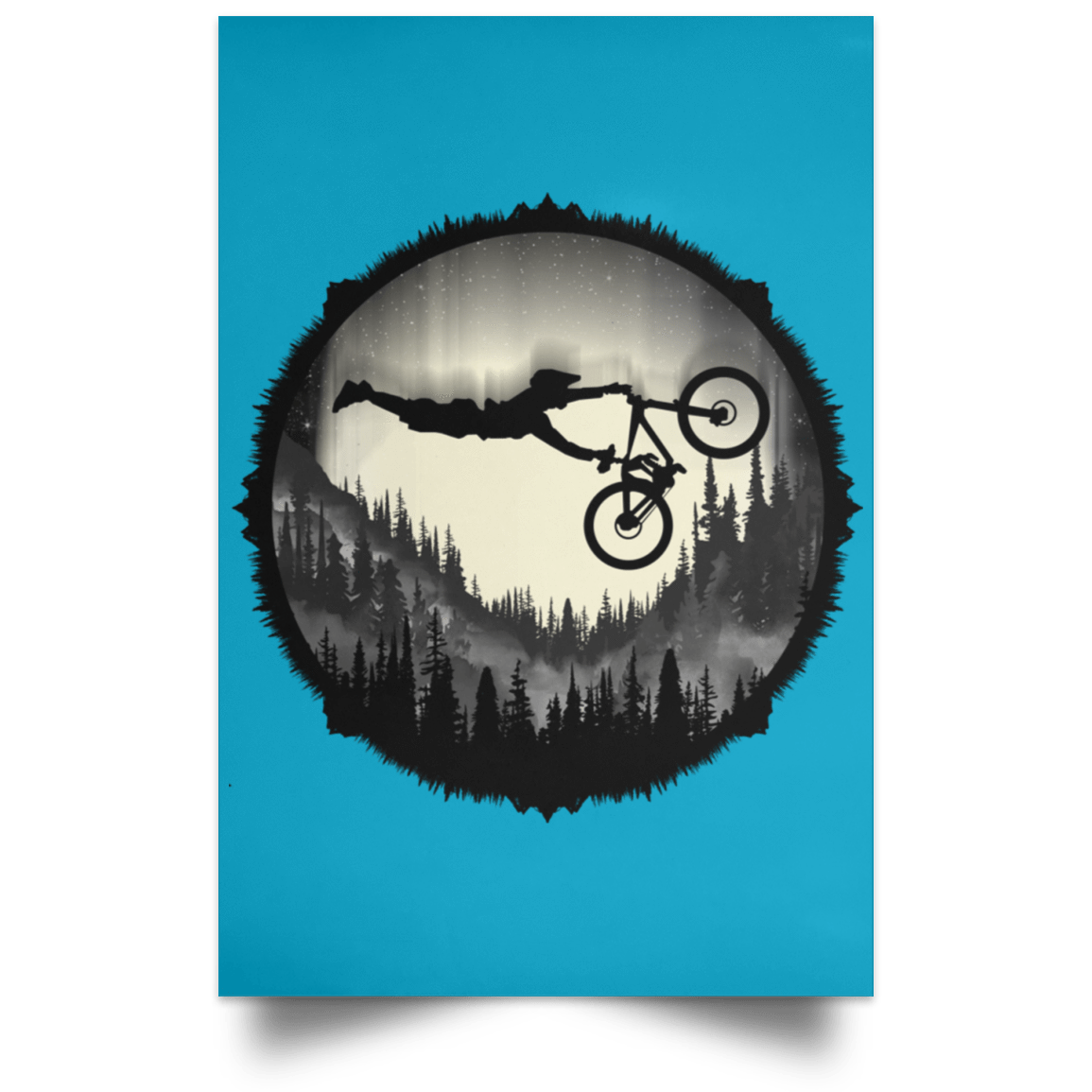 Housewares Turquoise / 12" x 18" Superman Bike Ride Portrait Poster