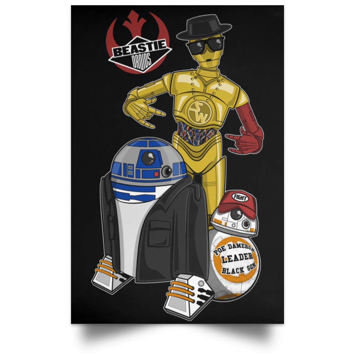 Housewares Black / 12" x 18" The Beastie Droids Portrait Poster
