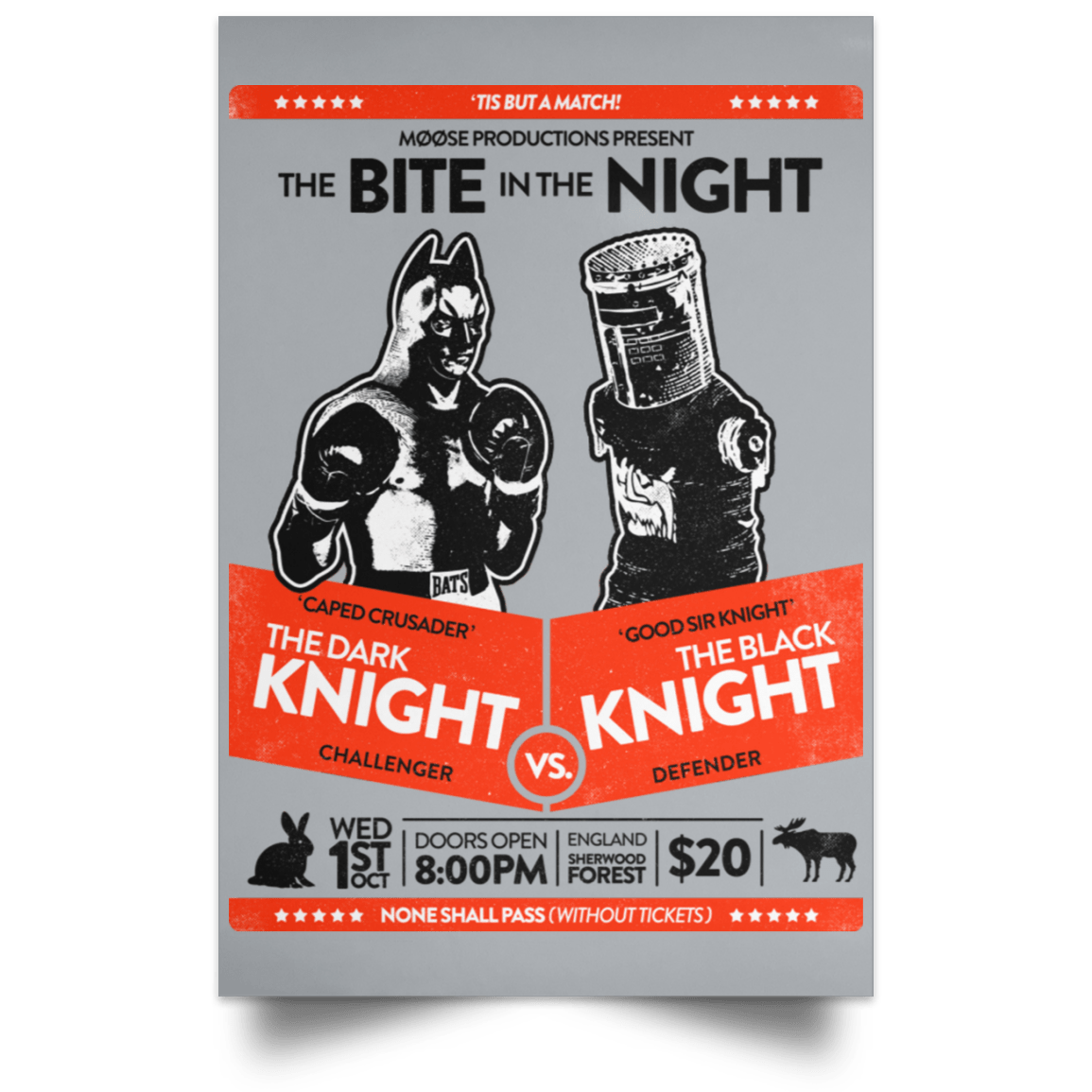 Housewares Grey / 12" x 18" The Bite In The Night Portrait Poster