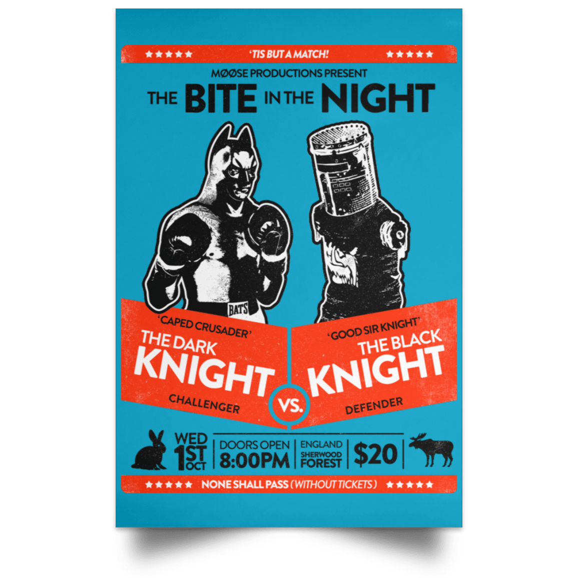 Housewares Turquoise / 12" x 18" The Bite In The Night Portrait Poster