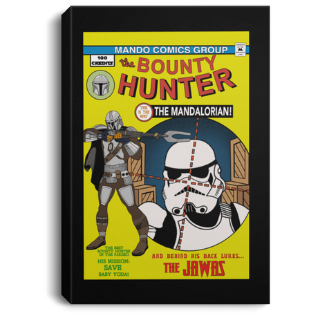 Housewares Black / 8" x 12" The Bounty Hunter Comic Premium Portrait Canvas
