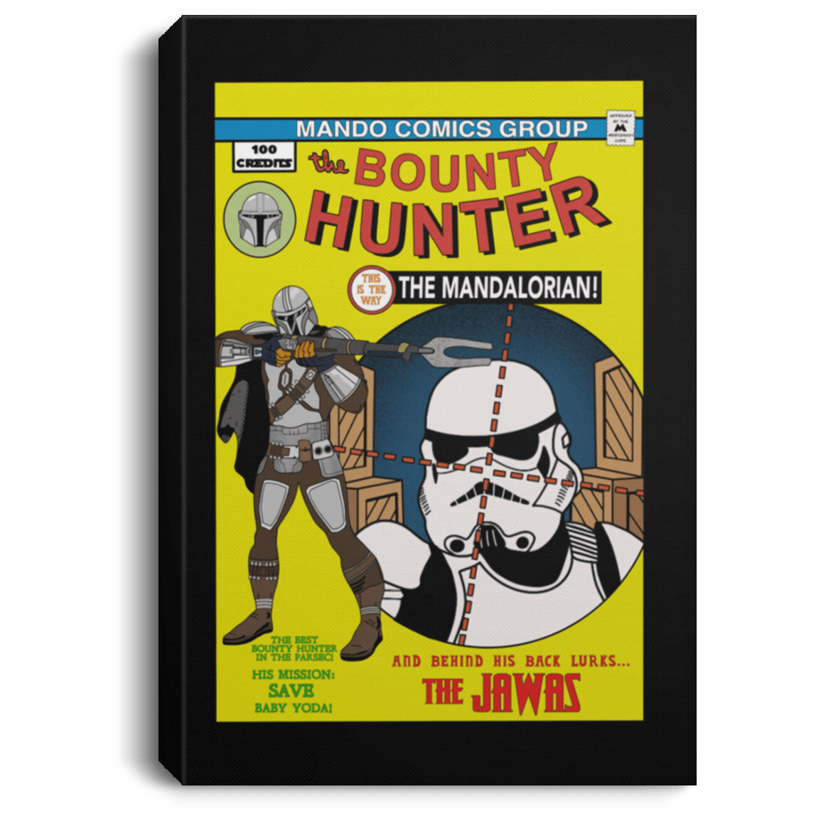 Housewares Black / 8" x 12" The Bounty Hunter Comic Premium Portrait Canvas