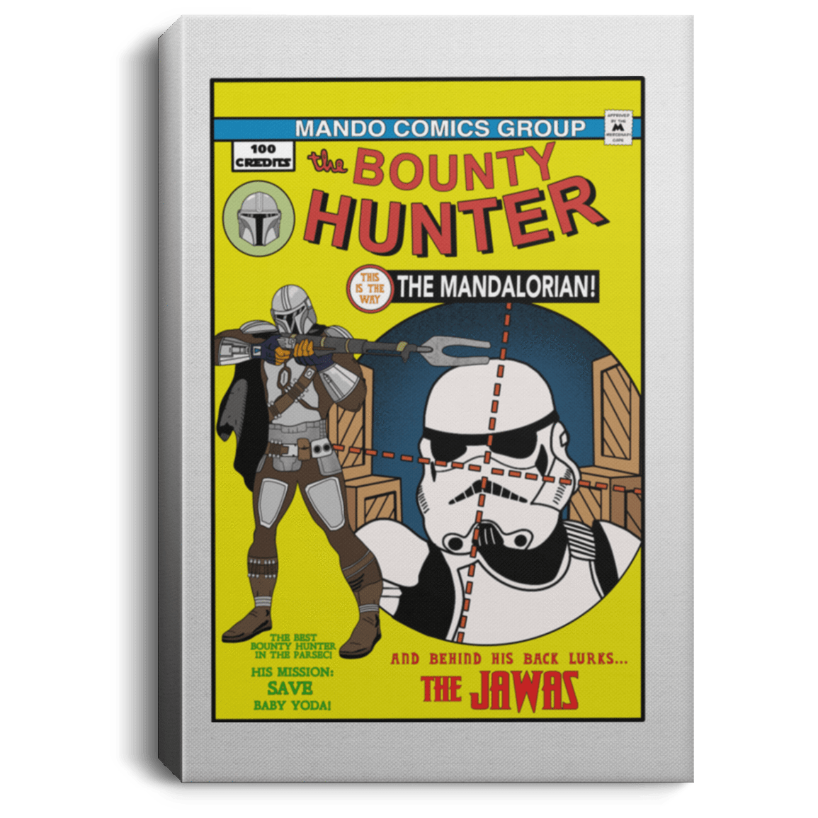 Housewares White / 8" x 12" The Bounty Hunter Comic Premium Portrait Canvas