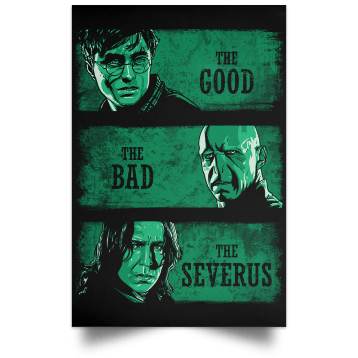 Housewares Black / 12" x 18" The Good the Bad and the Severus Portrait Poster