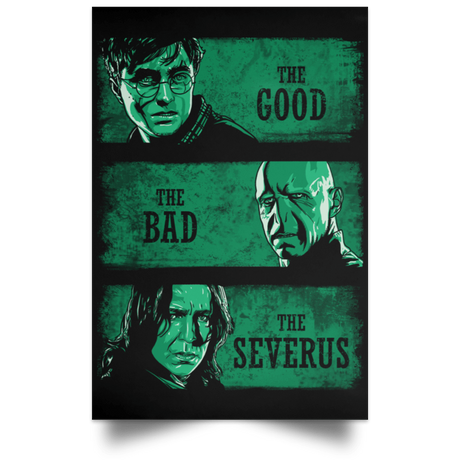 Housewares Black / 12" x 18" The Good the Bad and the Severus Portrait Poster