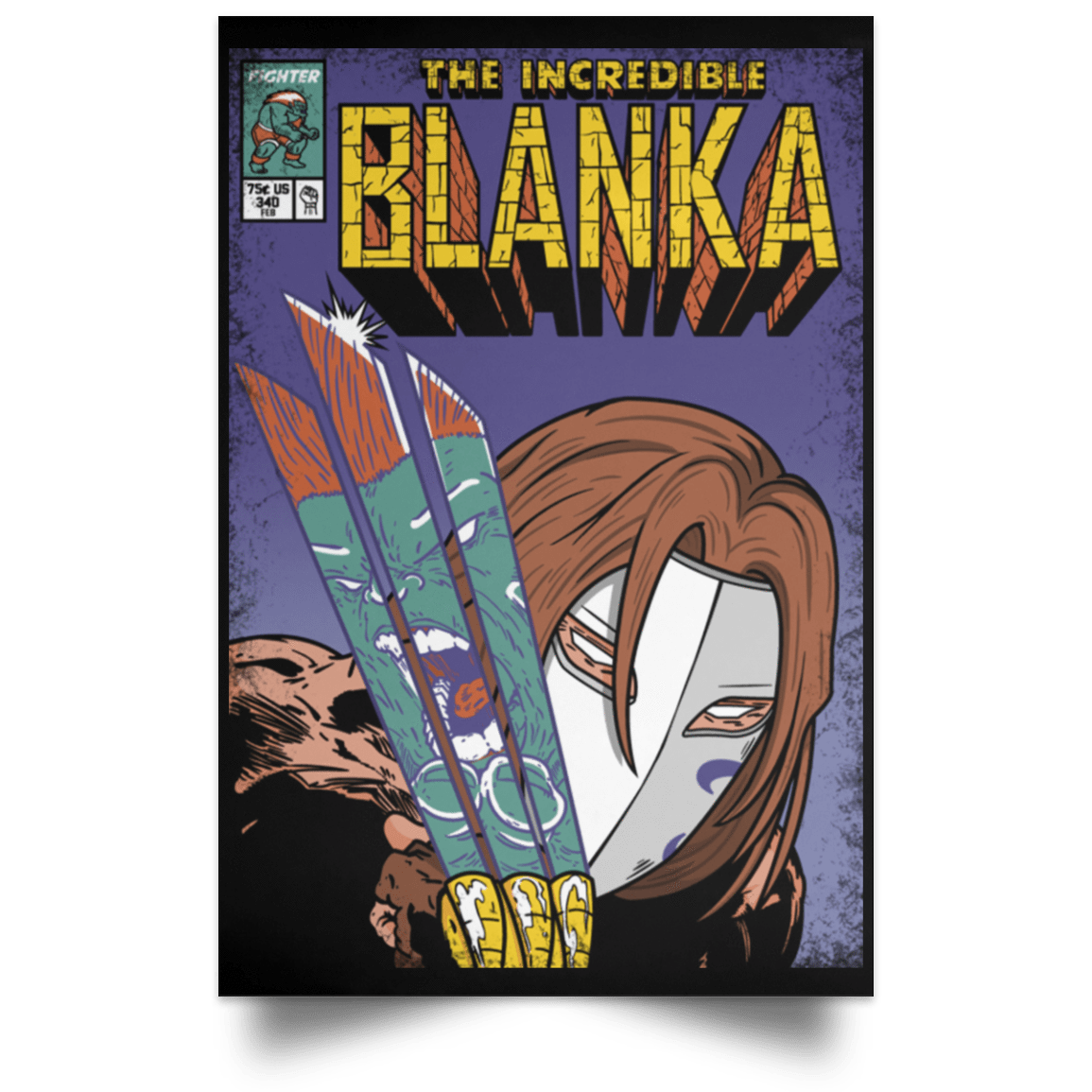 Housewares Black / 12" x 18" The Incredible Blanka Portrait Poster