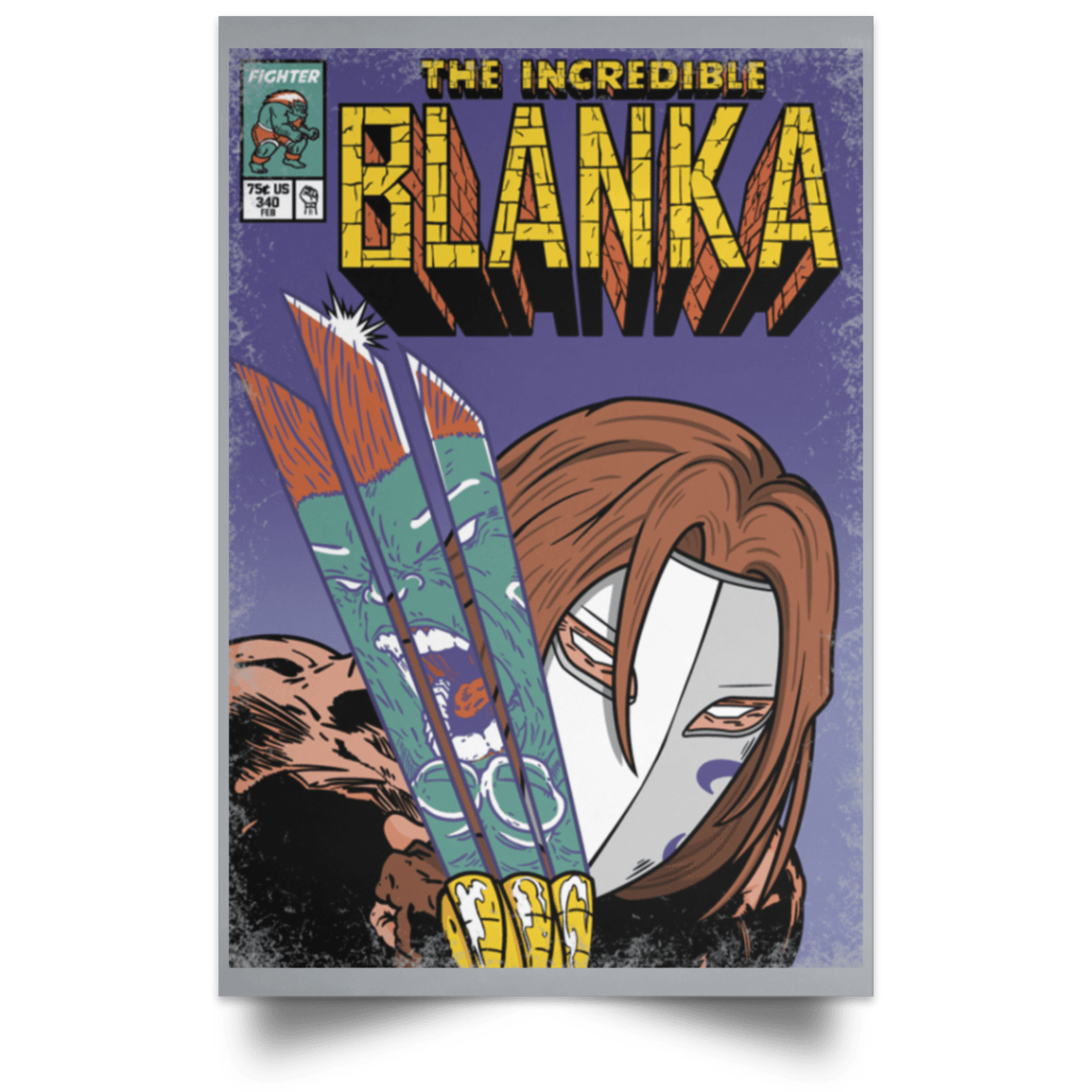 Housewares Grey / 12" x 18" The Incredible Blanka Portrait Poster