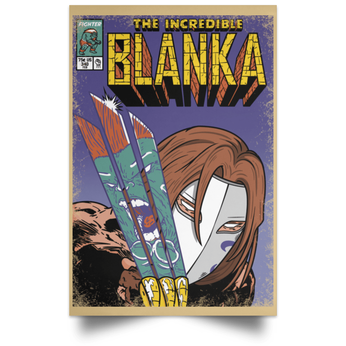 Housewares Tan / 12" x 18" The Incredible Blanka Portrait Poster