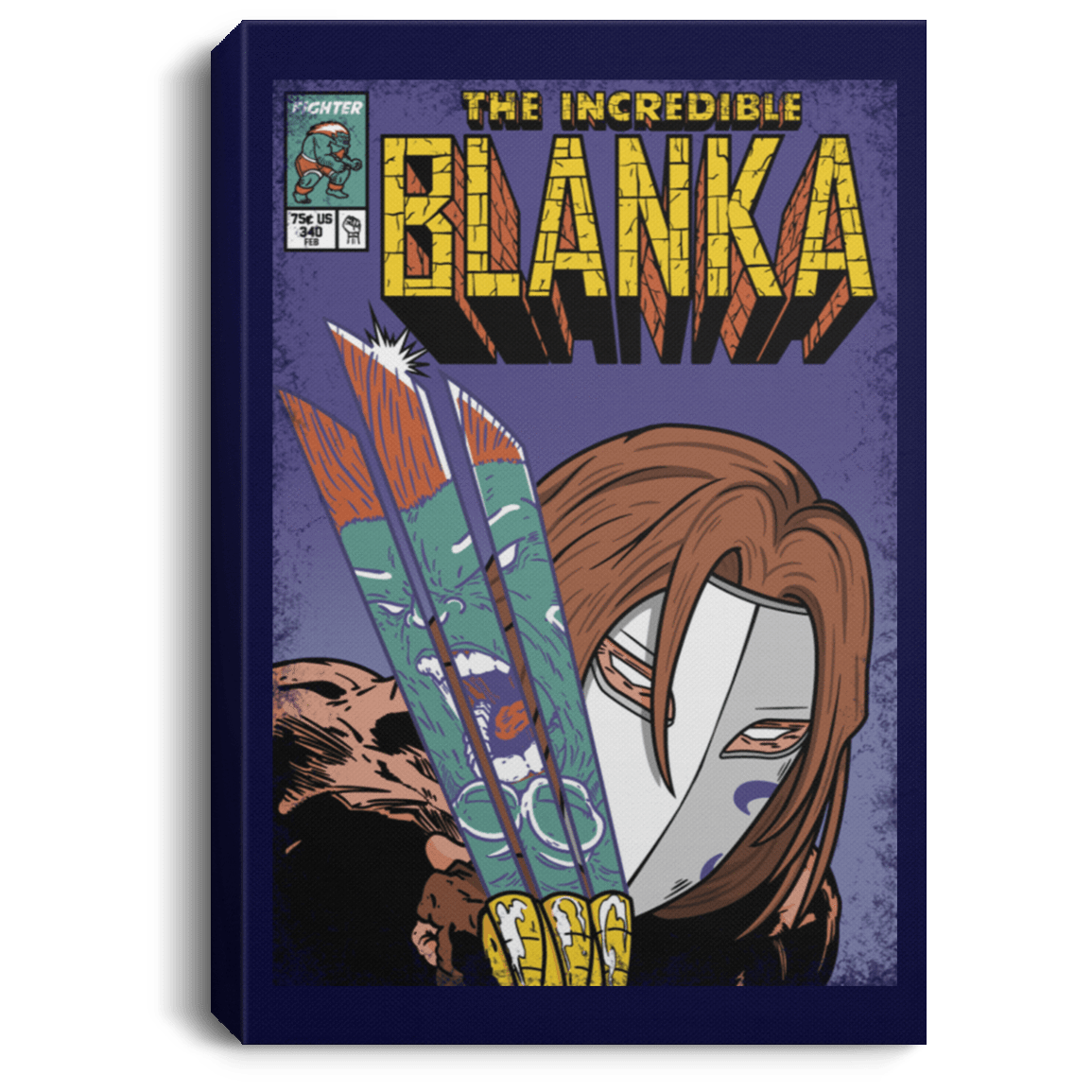 Housewares Navy / 8" x 12" The Incredible Blanka Premium Portrait Canvas