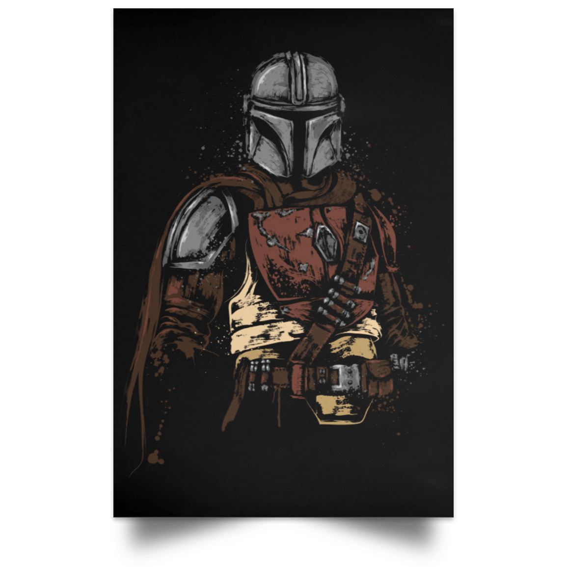 Housewares Black / 12" x 18" The Mandalorian Portrait Poster