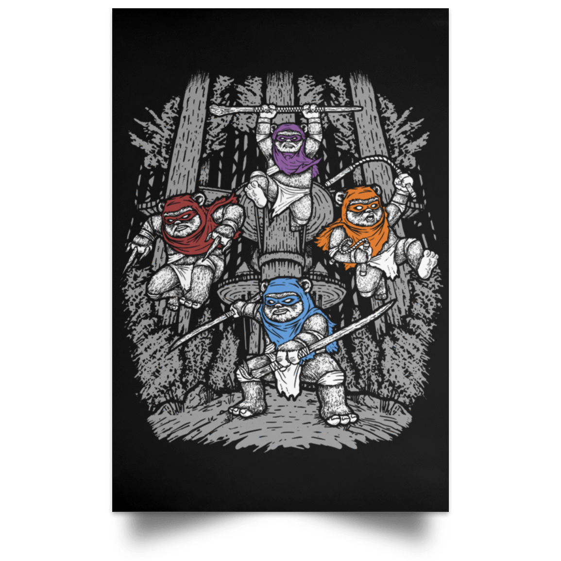 Housewares Black / 12" x 18" The Ninja Savages Portrait Poster