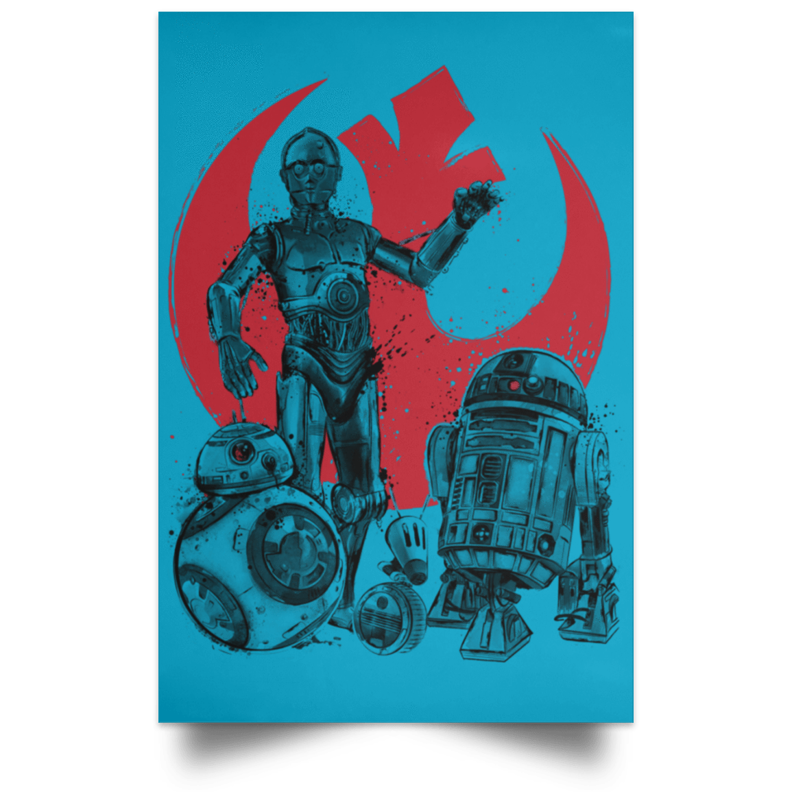 Housewares Turquoise / 12" x 18" The Rise of Droids Portrait Poster