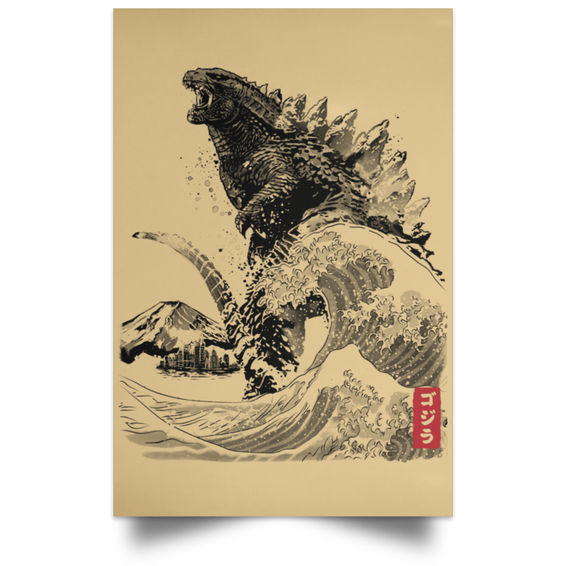Housewares Tan / 12" x 18" The Rise of Gojira Portrait Poster