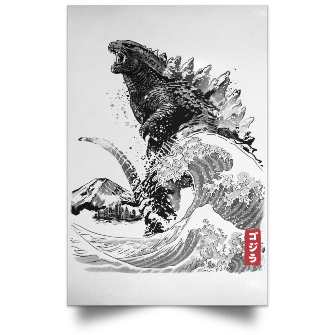 Housewares White / 12" x 18" The Rise of Gojira Portrait Poster
