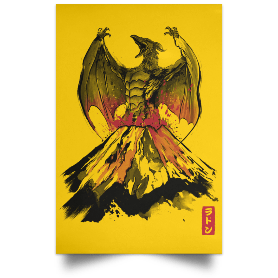 Housewares Athletic Gold / 12" x 18" The Rise of the Fire Pteranodon Portrait Poster