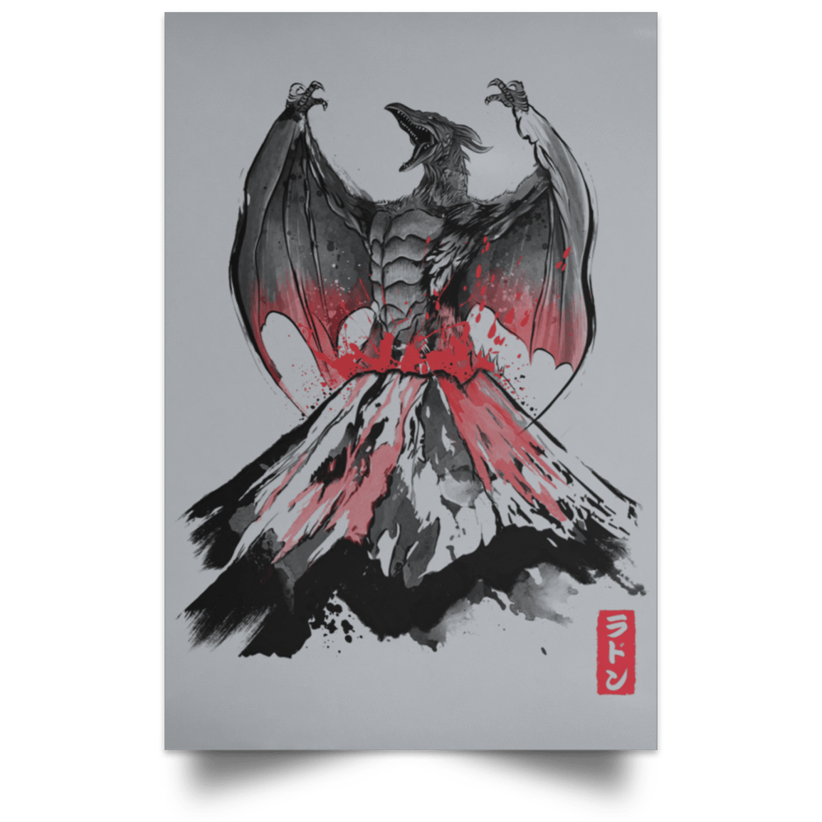 Housewares Grey / 12" x 18" The Rise of the Fire Pteranodon Portrait Poster