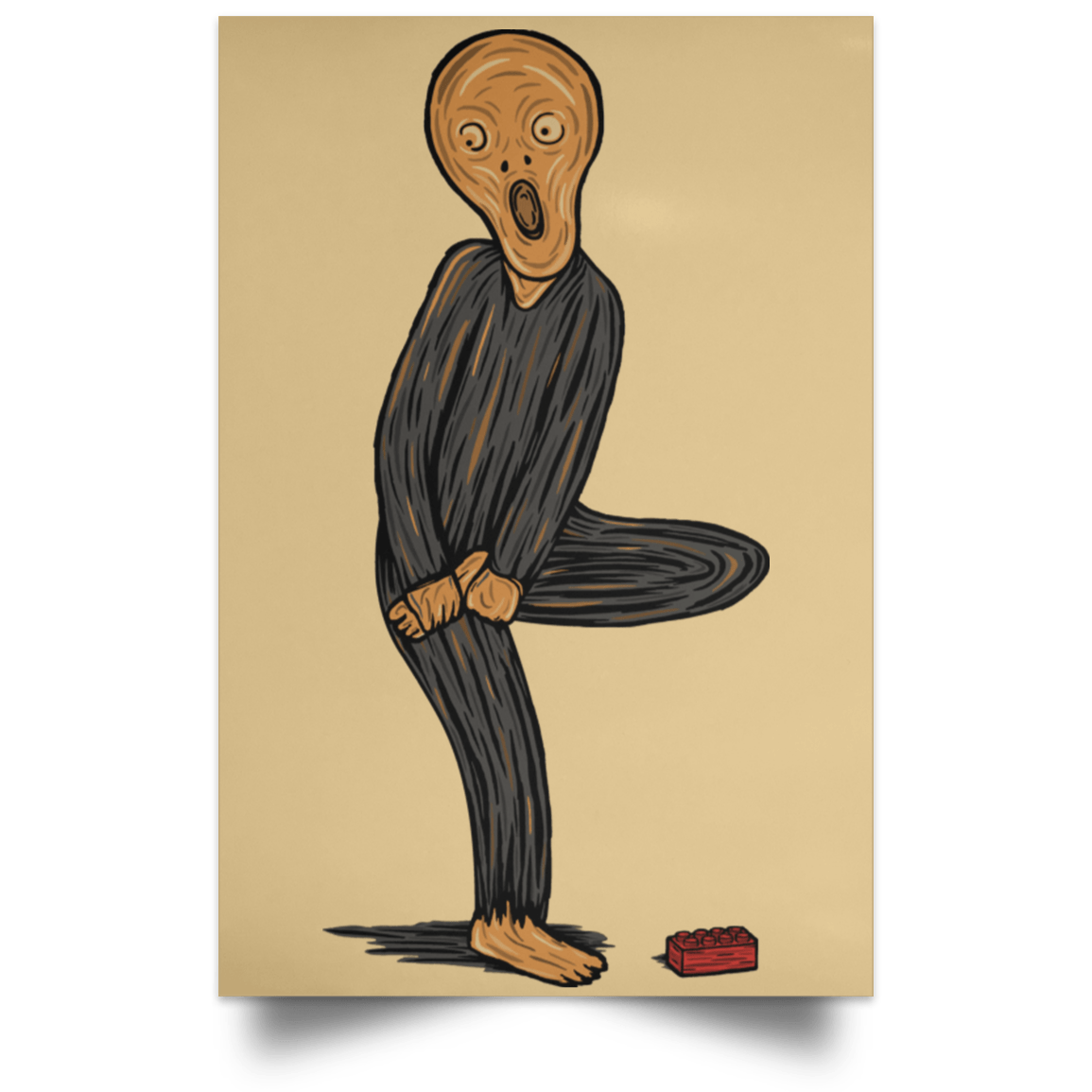 Housewares Tan / 12" x 18" The Scream Of Pain Portrait Poster