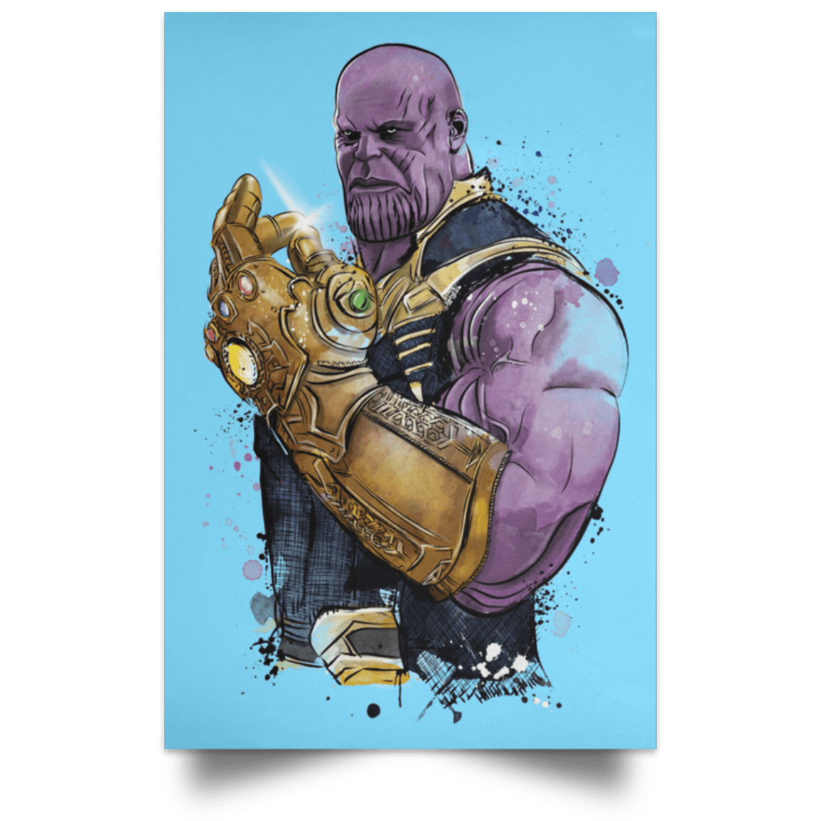 Housewares Columbia Blue / 12" x 18" The Titan Watercolor Portrait Poster