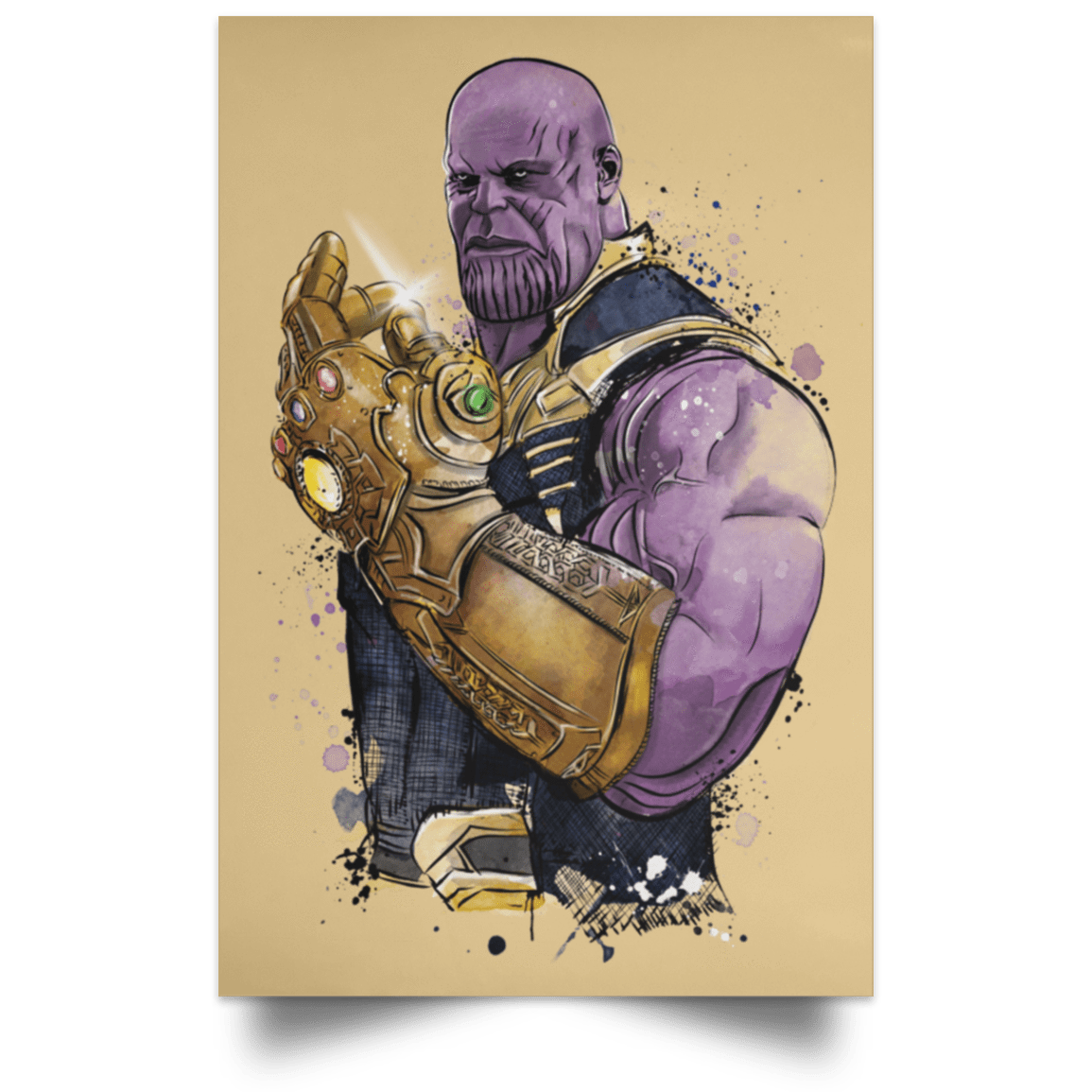 Housewares Tan / 12" x 18" The Titan Watercolor Portrait Poster