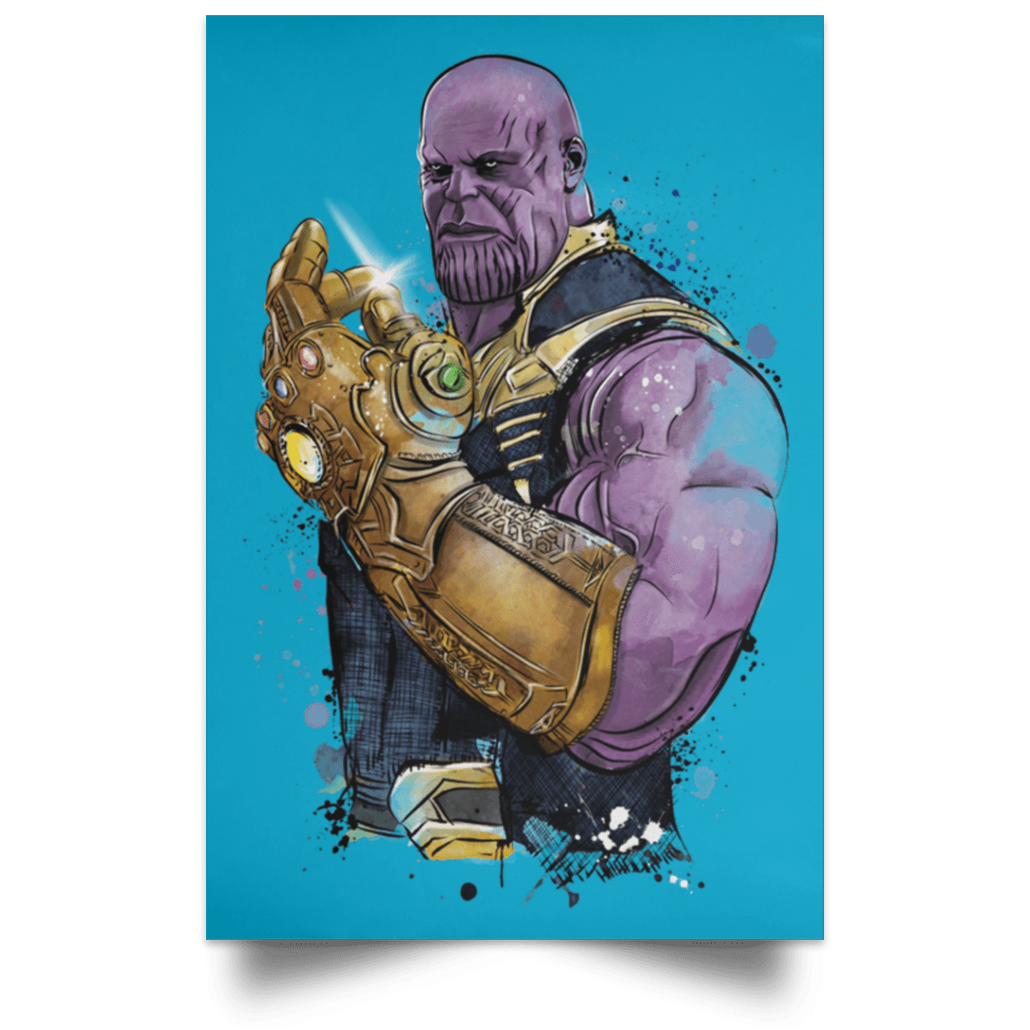 Housewares Turquoise / 12" x 18" The Titan Watercolor Portrait Poster