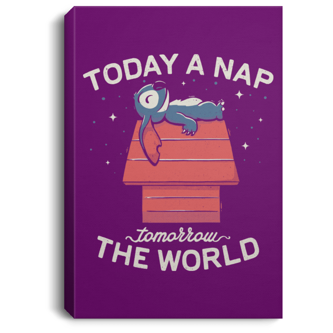 Housewares Purple / 8" x 12" Today a Nap Tomorrow the World Premium Portrait Canvas