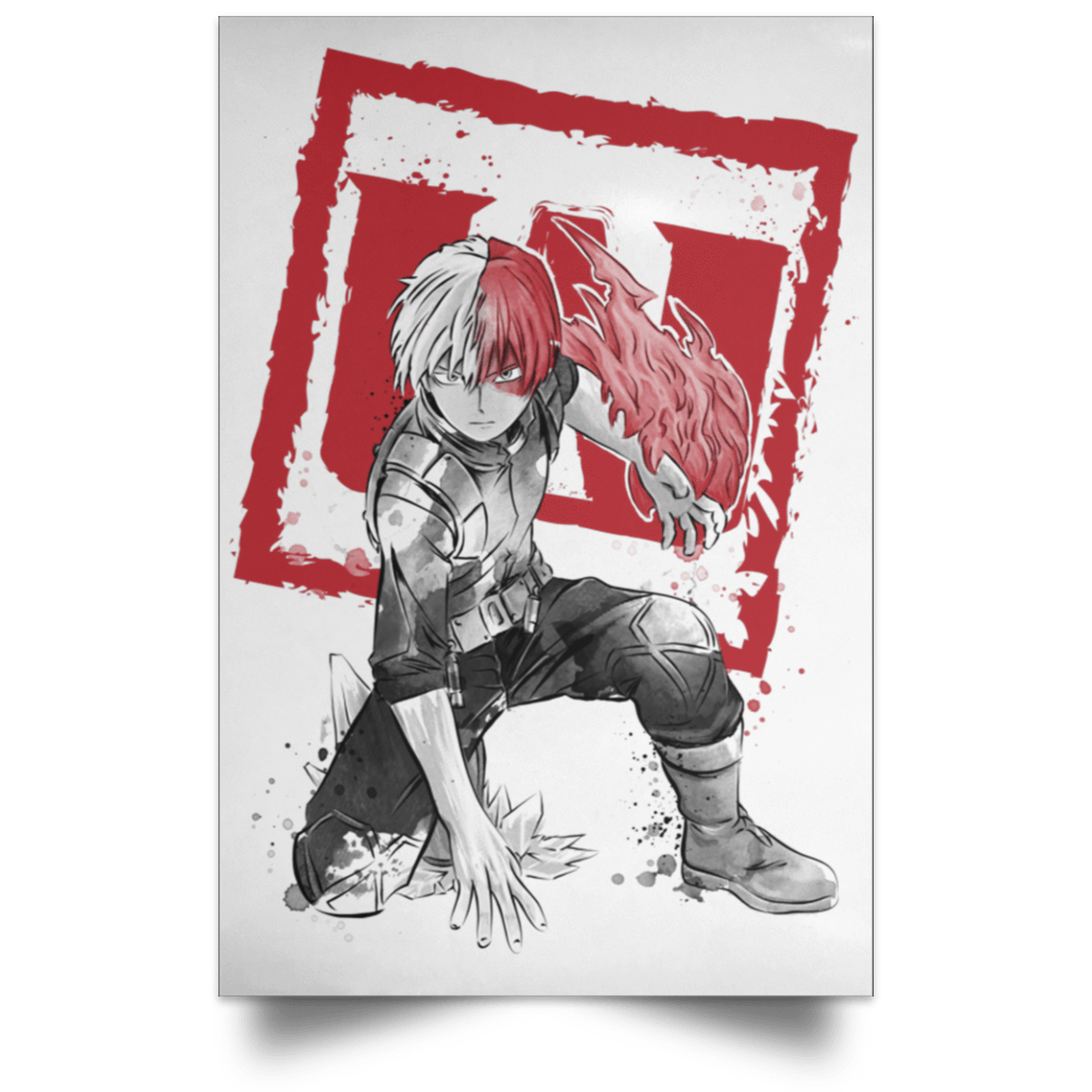 Housewares White / 12" x 18" Todoroki sumi-e Portrait Poster