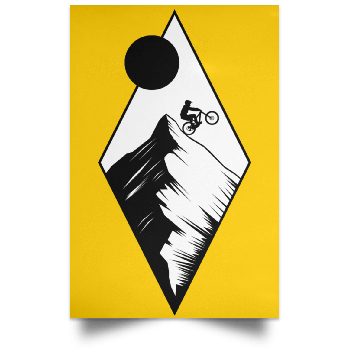 Housewares Athletic Gold / 12" x 18" Top Of The Mountain Ride Portrait Poster