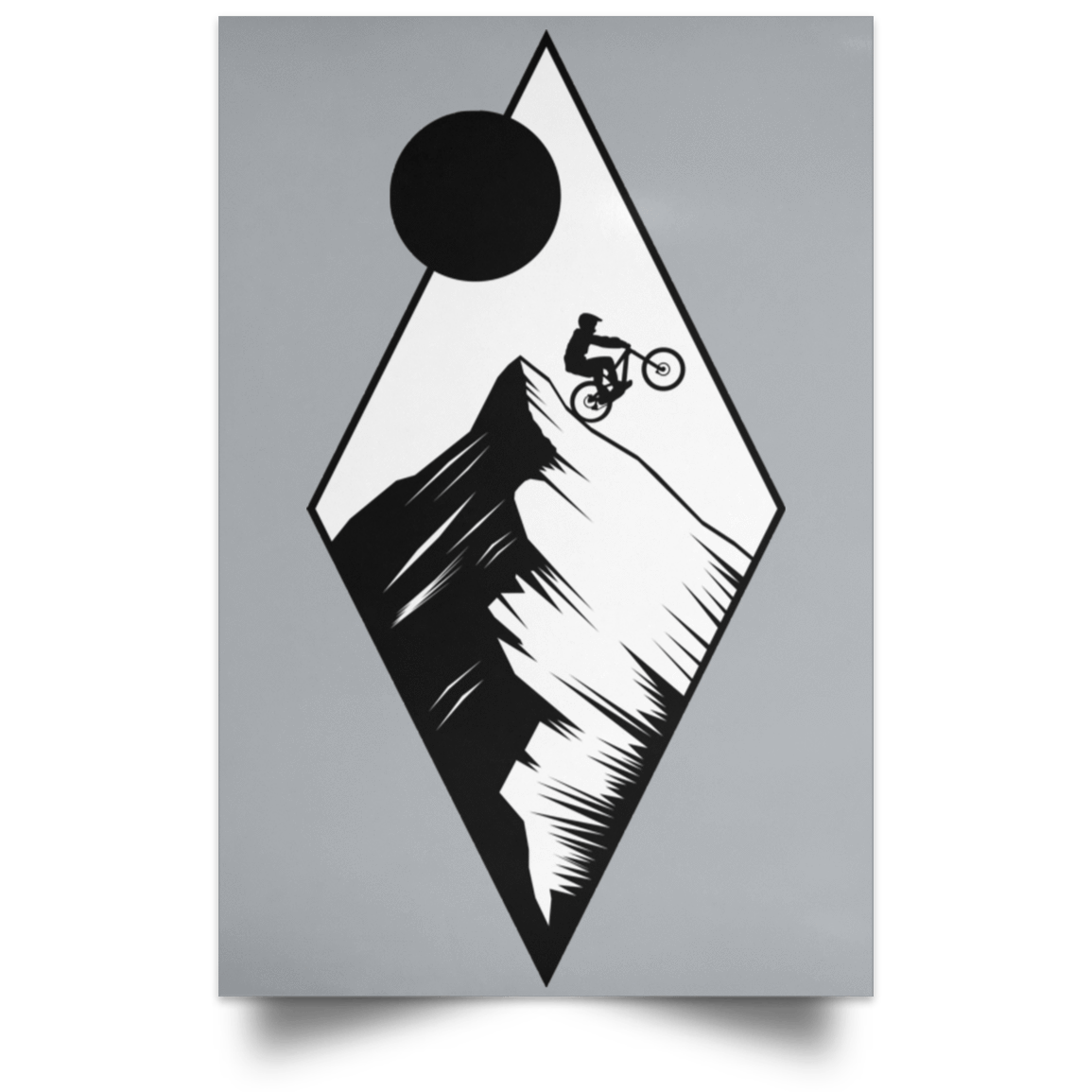 Housewares Grey / 12" x 18" Top Of The Mountain Ride Portrait Poster