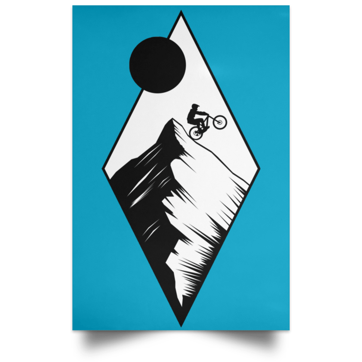 Housewares Turquoise / 12" x 18" Top Of The Mountain Ride Portrait Poster