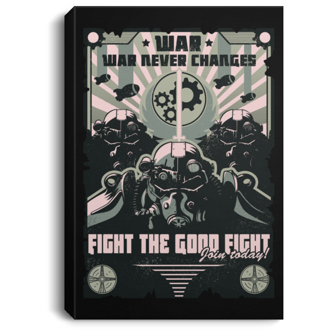 Housewares Black / 8" x 12" War Never Changes Premium Portrait Canvas