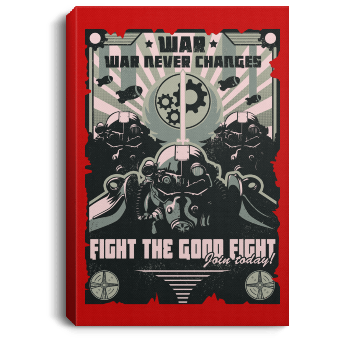 Housewares Red / 8" x 12" War Never Changes Premium Portrait Canvas