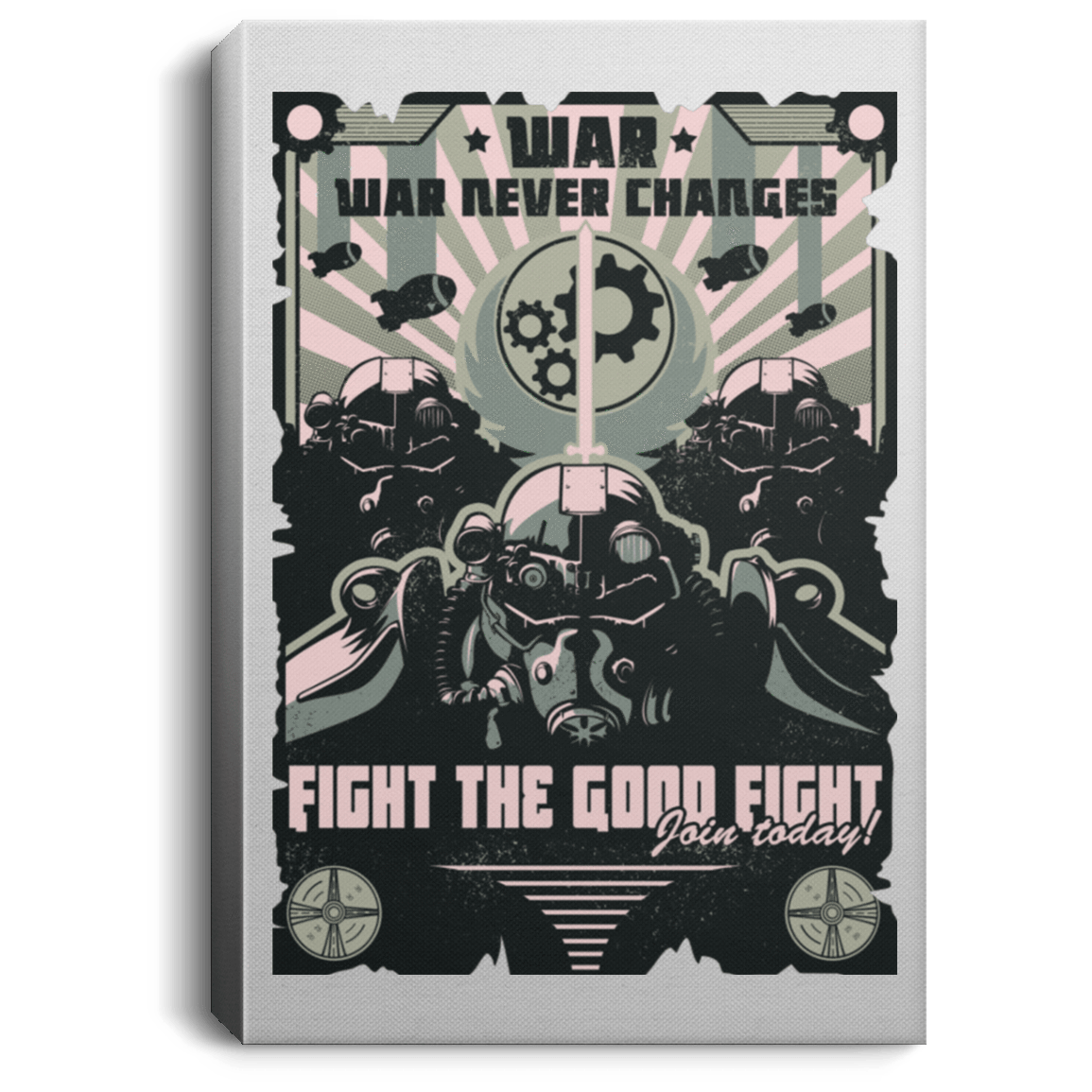 Housewares White / 8" x 12" War Never Changes Premium Portrait Canvas