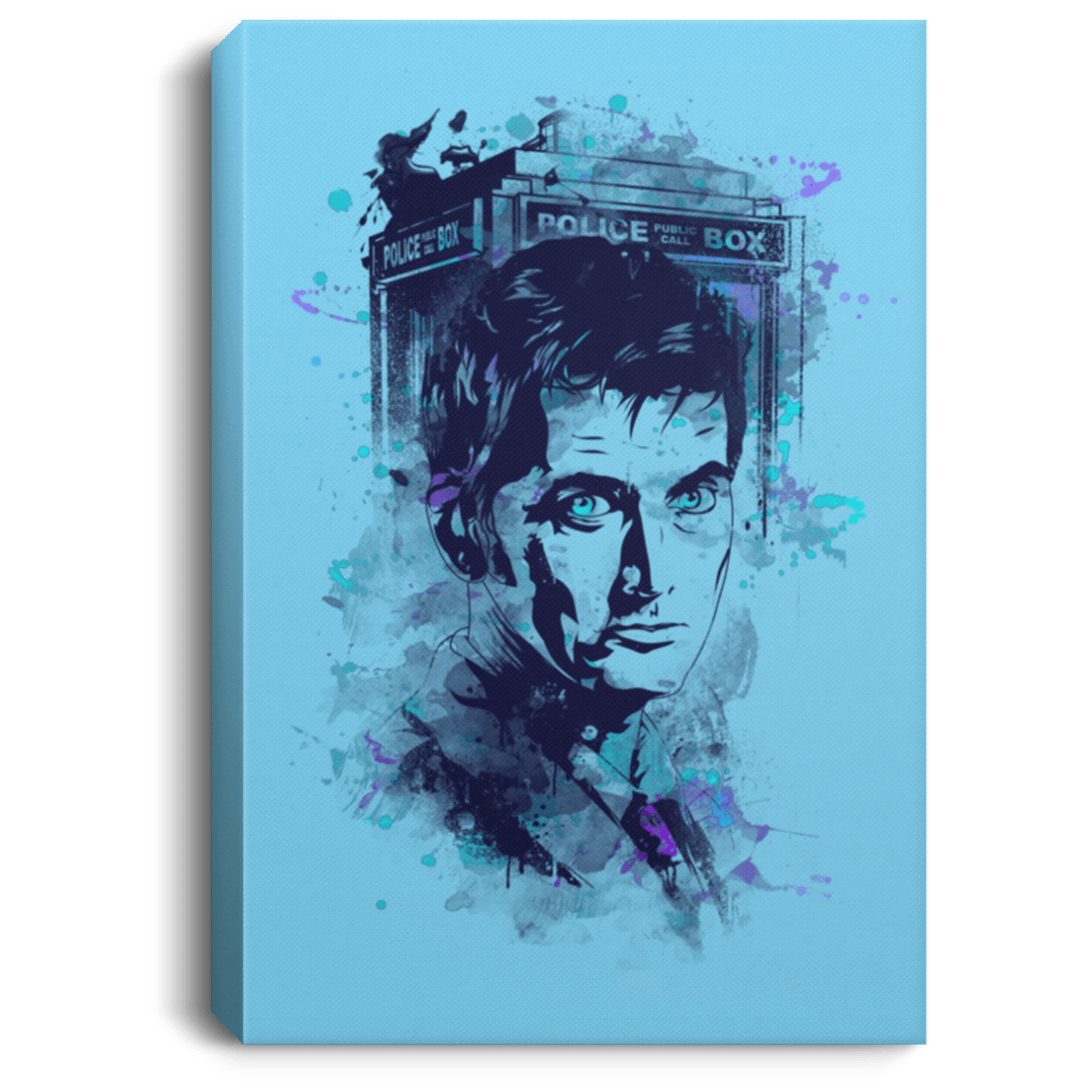 Housewares Columbia Blue / 8" x 12" Water Colors Tenth Doctor Premium Portrait Canvas