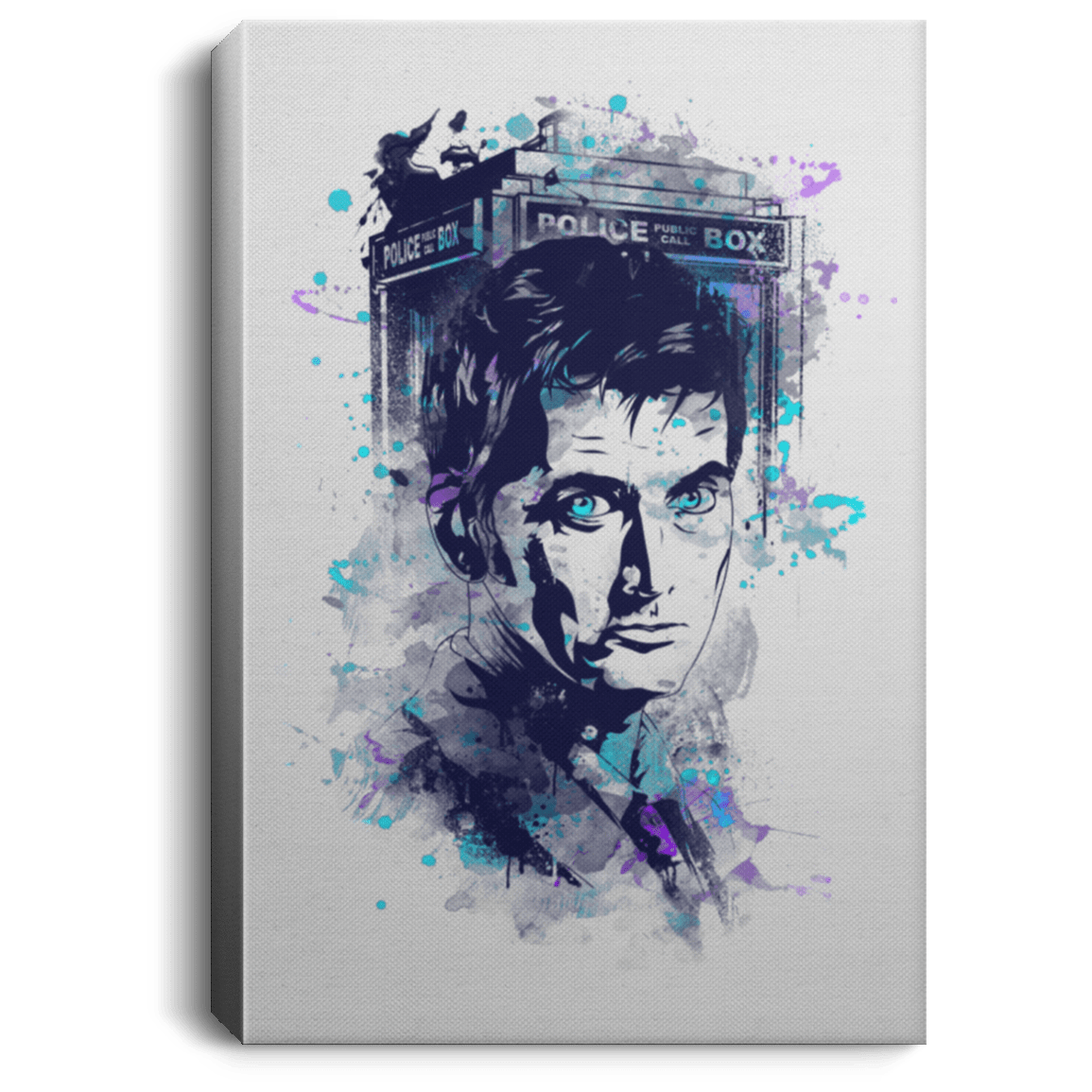 Housewares White / 8" x 12" Water Colors Tenth Doctor Premium Portrait Canvas