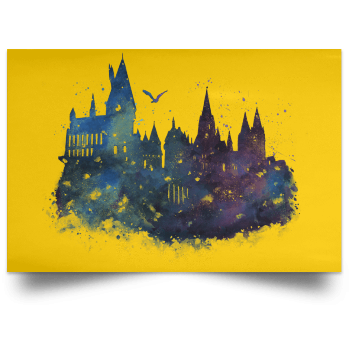 Housewares Athletic Gold / 18" x 12" Watercolor School Landscape Poster