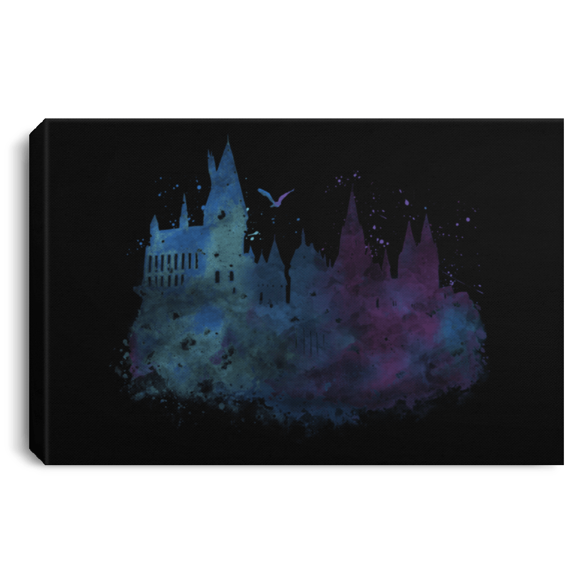 Housewares Black / 12" x 8" Watercolor School Premium Landscape Canvas