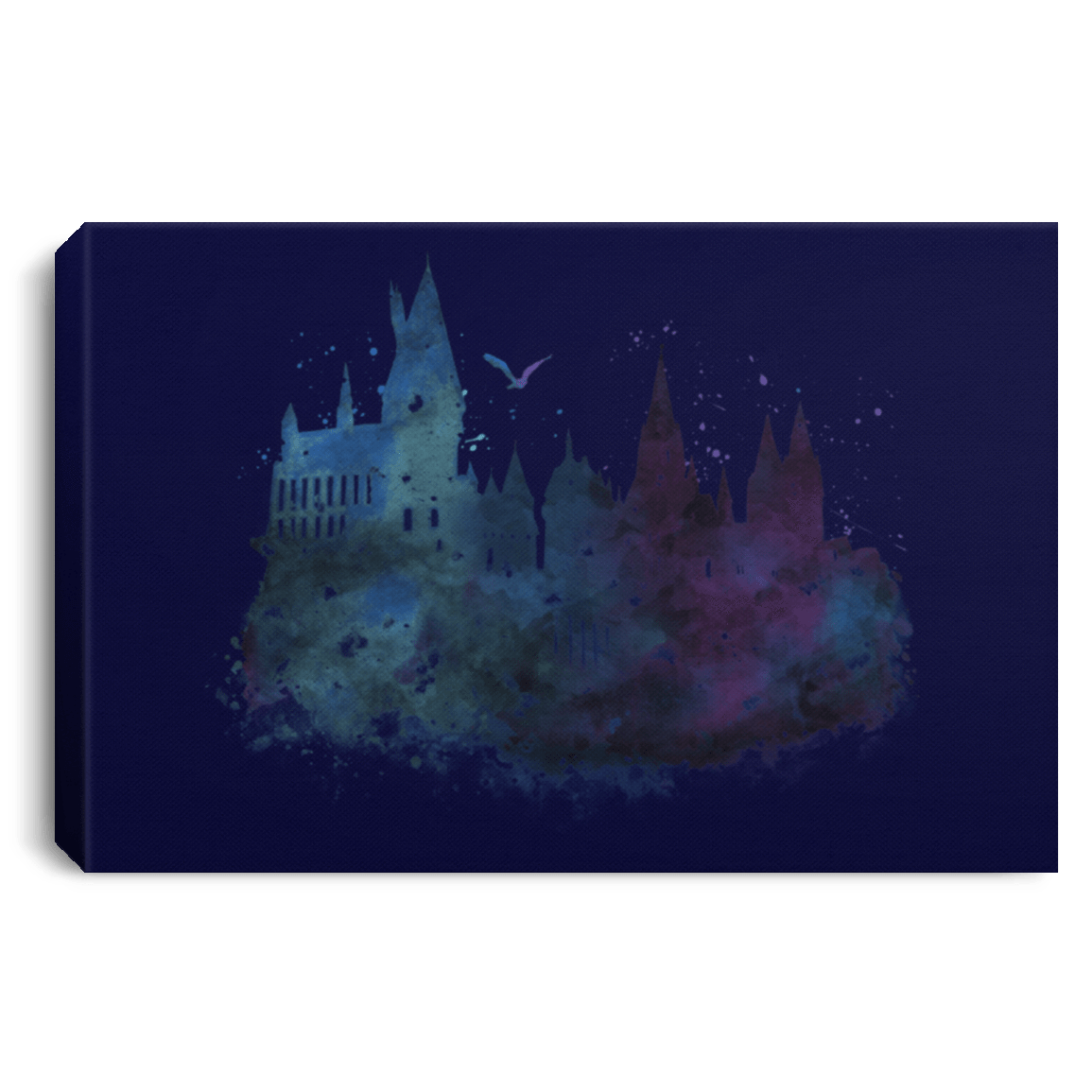 Housewares Navy / 12" x 8" Watercolor School Premium Landscape Canvas