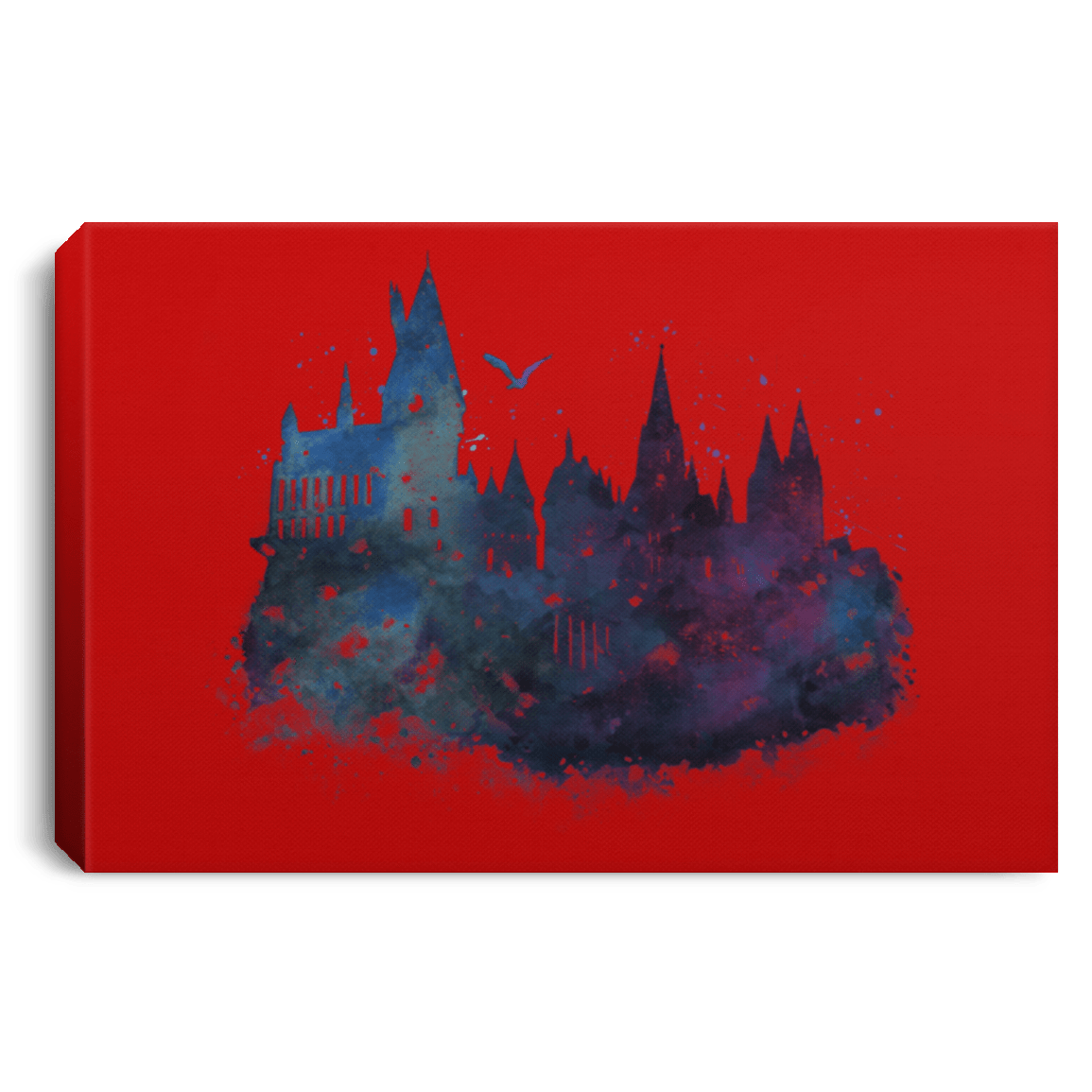 Housewares Red / 12" x 8" Watercolor School Premium Landscape Canvas