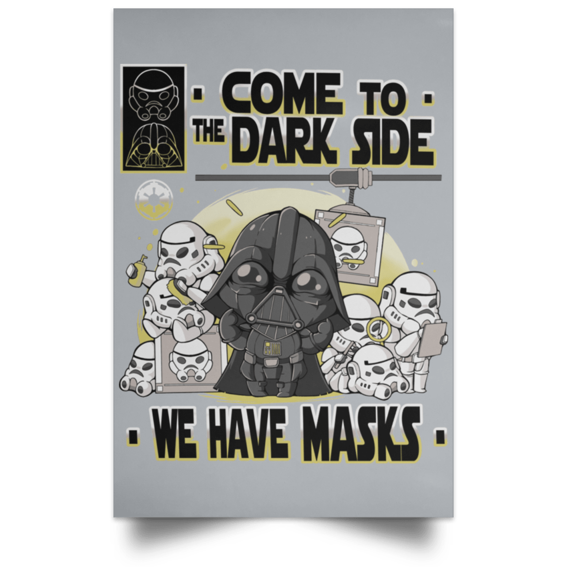 Housewares Grey / 12" x 18" We Have Masks Portrait Poster